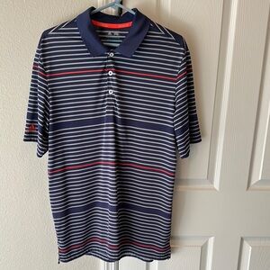 Adidas Blue and Red Polo Shirt with Classic Stripes
